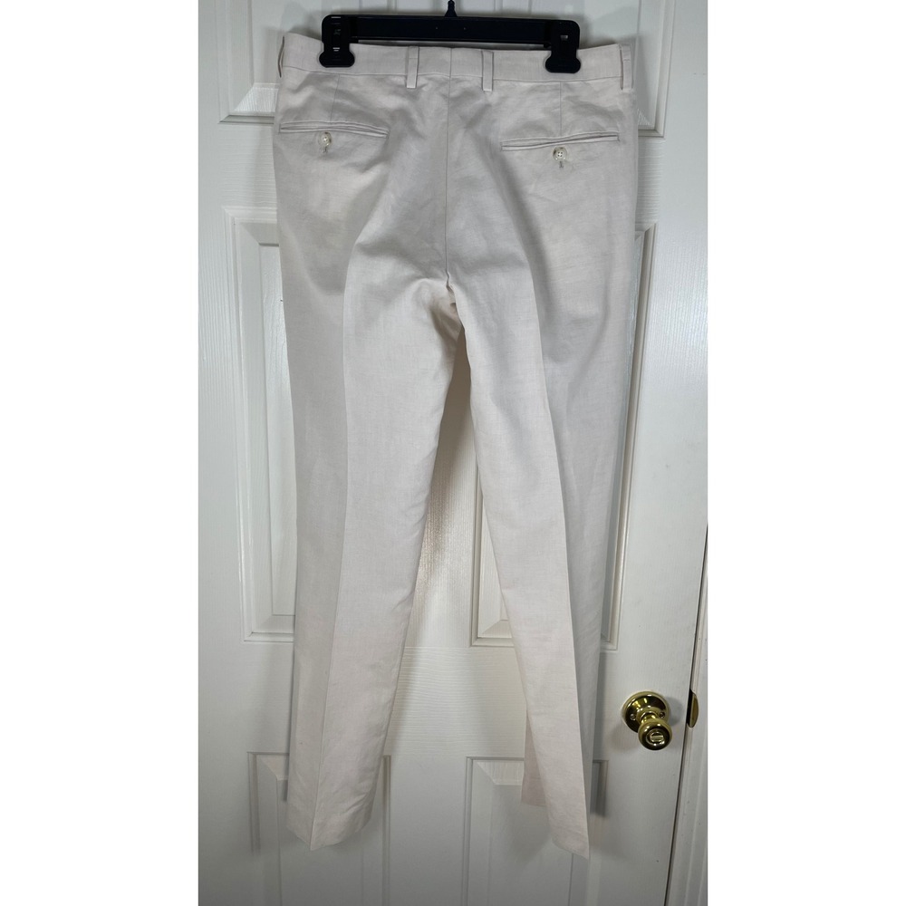 J.Crew Ludlow Slim Pants Baird McNutt Irish Linen Cotton Cream 30x32 New *READ* - Picture 9 of 9